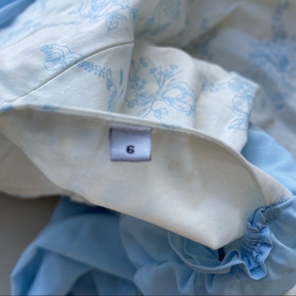 🙈 SOLD 🙈 NWOT Oh Polly floral long sleeve mini dress in pastel blue - Picture 9 of 13
